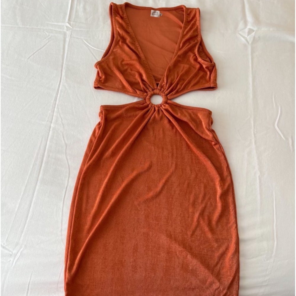 Hello Molly Cut Out Dress in Orange